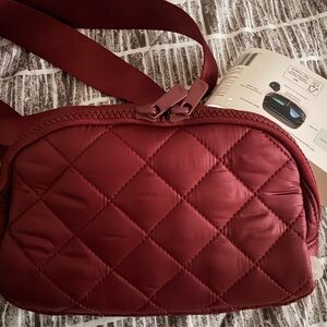 Lole Quilted Crossbody Bag in Deep Burgundy